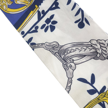 エルメス HERMES ツイリー マリン×ホワイト シルク スカーフ 【ETRIERS REMIX/鎧 リミックス】