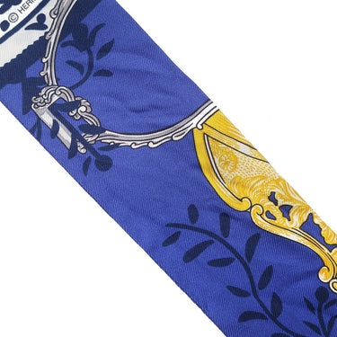 エルメス HERMES ツイリー マリン×ホワイト シルク スカーフ 【ETRIERS REMIX/鎧 リミックス】