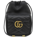 グッチ GUCCI GGマーモント キルティング ミニ バケットバッグ 246433 ブラック レザー ショルダーバッグ ヴィンテージ金具 黒 チェーンショルダー