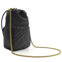 グッチ GUCCI GGマーモント キルティング ミニ バケットバッグ 246433 ブラック レザー ショルダーバッグ ヴィンテージ金具 黒 チェーンショルダー