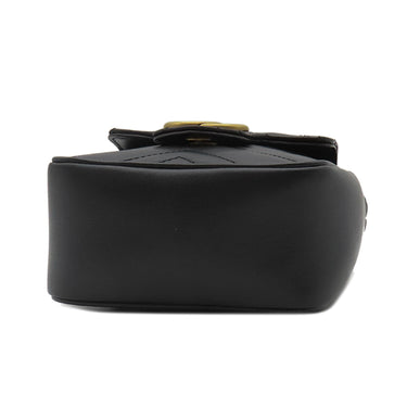 グッチ GUCCI GGマーモント キルティング ミニ バケットバッグ 246433 ブラック レザー ショルダーバッグ ヴィンテージ金具 黒 チェーンショルダー