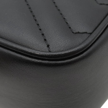 グッチ GUCCI GGマーモント キルティング ミニ バケットバッグ 246433 ブラック レザー ショルダーバッグ ヴィンテージ金具 黒 チェーンショルダー