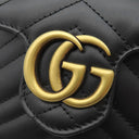 グッチ GUCCI GGマーモント キルティング ミニ バケットバッグ 246433 ブラック レザー ショルダーバッグ ヴィンテージ金具 黒 チェーンショルダー