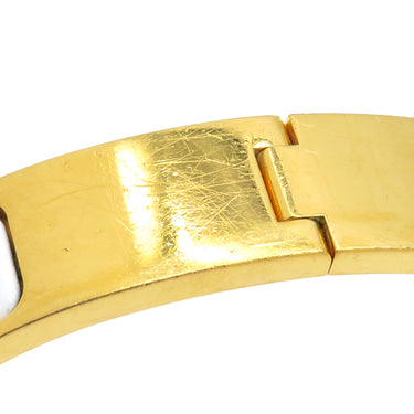 エルメス HERMES クリックH PM ホワイト×ゴールド GP エナメル ブレスレット ゴールド金具 Hブレス