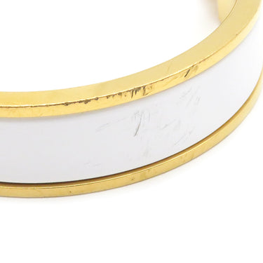エルメス HERMES クリックH PM ホワイト×ゴールド GP エナメル ブレスレット ゴールド金具 Hブレス