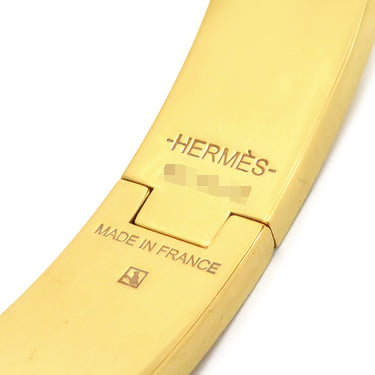 エルメス HERMES クリックH PM ホワイト×ゴールド GP エナメル ブレスレット ゴールド金具 Hブレス