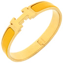 エルメス HERMES クリックH PM イエロー×ゴールド GP エナメル ブレスレット ゴールド金具 Hブレス