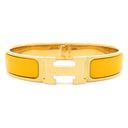 エルメス HERMES クリックH PM イエロー×ゴールド GP エナメル ブレスレット ゴールド金具 Hブレス