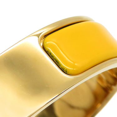 エルメス HERMES クリックH PM イエロー×ゴールド GP エナメル ブレスレット ゴールド金具 Hブレス