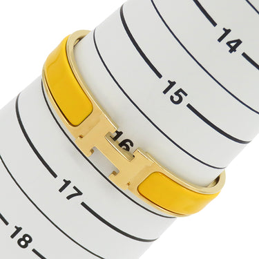 エルメス HERMES クリックH PM イエロー×ゴールド GP エナメル ブレスレット ゴールド金具 Hブレス