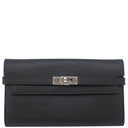 エルメス HERMES ケリーウォレット ロング ブラック ヴォーエプソン 長財布 シルバー金具 黒