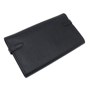エルメス HERMES ケリーウォレット ロング ブラック ヴォーエプソン 長財布 シルバー金具 黒