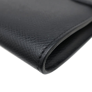 エルメス HERMES ケリーウォレット ロング ブラック ヴォーエプソン 長財布 シルバー金具 黒