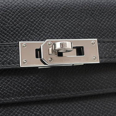 エルメス HERMES ケリーウォレット ロング ブラック ヴォーエプソン 長財布 シルバー金具 黒