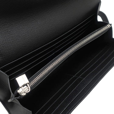 エルメス HERMES ケリーウォレット ロング ブラック ヴォーエプソン 長財布 シルバー金具 黒