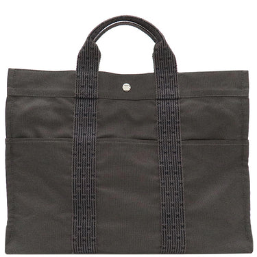 エルメス HERMES エールライントート MM グレー キャンバス トートバッグ シルバー金具 鍵・カデナ欠品