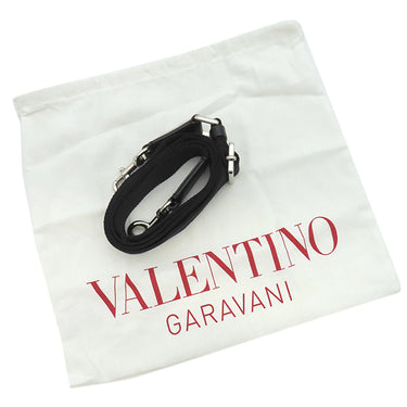 ヴァレンティノ VALENTINO VLTN ロゴ 1Y2B0954WJW ブラック レザー 2WAYバッグ シルバー金具 黒 ショルダー ボディバッグ