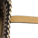 ロエベ LOEWE スクエアバスケット スモール ベージュ×ブラック ラフィア レザー トートバッグ シルバー金具 黒 かごバッグ