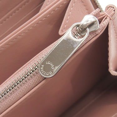 ルイヴィトン LOUIS VUITTON ジッピー ウォレット M80555 スノー モノグラムマヒナ 長財布 シルバー金具 ラウンドファスナー ピンク バイカラー