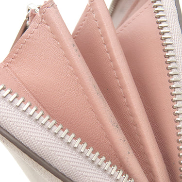 ルイヴィトン LOUIS VUITTON ジッピー ウォレット M80555 スノー モノグラムマヒナ 長財布 シルバー金具 ラウンドファスナー ピンク バイカラー