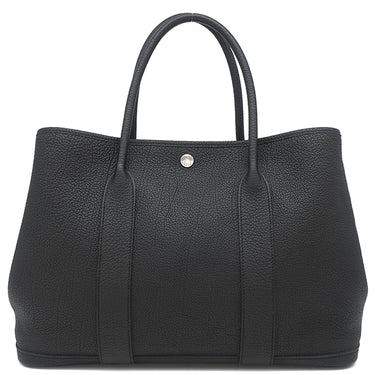 エルメス HERMES ガーデンパーティーPM ブラック ネゴンダ トートバッグ シルバー金具 黒