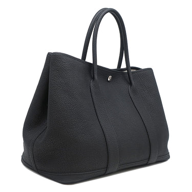 エルメス HERMES ガーデンパーティーPM ブラック ネゴンダ トートバッグ シルバー金具 黒