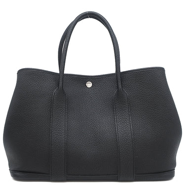 エルメス HERMES ガーデンパーティーPM ブラック ネゴンダ トートバッグ シルバー金具 黒