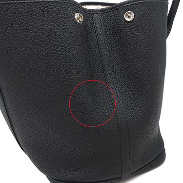 エルメス HERMES ガーデンパーティーPM ブラック ネゴンダ トートバッグ シルバー金具 黒