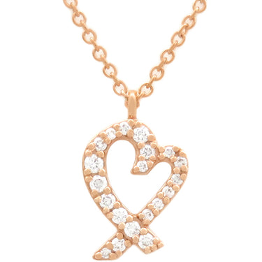 ティファニー Tiffany & Co ラビングハート ダイヤ ローズゴールド K18YG ダイヤモンド ネックレス ピンクゴールド パロマ ピカソ