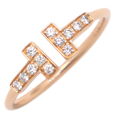 ティファニー Tiffany & Co Tワイヤー ピンクゴールド K18PG ダイヤモンド リング 指輪 Au750 18K 18金 15号
