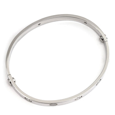 カルティエ Cartier LOVE ラブブレス ハーフダイヤ 6Pダイヤ 旧型 B6047717 ホワイトゴールド K18WG ダイヤモンド #17 ブレスレット 750WG 18K 18金