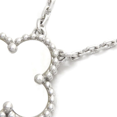 ヴァンクリーフアーペル Van Cleef & Arpels ヴィンテージ アルハンブラ ペンダント VCARF48700 パールホワイトXホワイトゴールド K18WG マザーオブパール ネックレス ホワイト シェル Au750 K18WG 18K