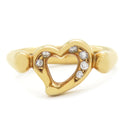 ティファニー Tiffany & Co オープンハート イエローゴールド K18YG ダイヤモンド リング 指輪 T＆Co. ダイヤ 18K YG 18金 Au750 エルサ ペレッティ 9号