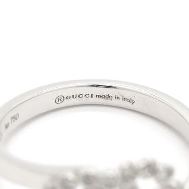 グッチ GUCCI GG ダイヤ ホワイトゴールド K18WG ダイヤモンド #7 リング 指輪 Au750 750 18K 7号