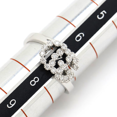 グッチ GUCCI GG ダイヤ ホワイトゴールド K18WG ダイヤモンド #7 リング 指輪 Au750 750 18K 7号