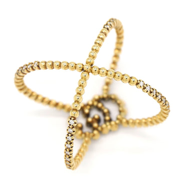 グッチ GUCCI GGランニング イエローゴールド K18YG ダイヤモンド #13 リング 指輪 750YG AU750 12号