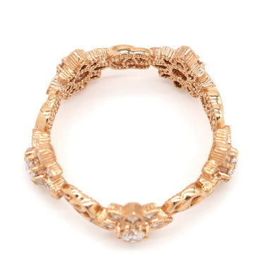 グッチ GUCCI GG フローラ ダイヤリング ピンクゴールド K18PG ダイヤモンド #8 リング 指輪 Au750 GG 花モチーフ 8号