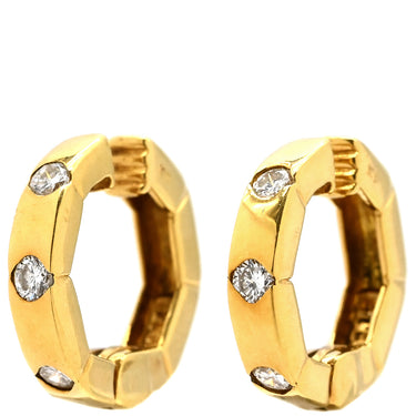 ノンブランド NON BRAND ダイヤ フープ イエローゴールド K18YG ダイヤモンド イヤリング