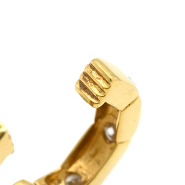 ノンブランド NON BRAND ダイヤ フープ イエローゴールド K18YG ダイヤモンド イヤリング