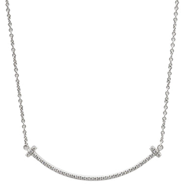 ティファニー Tiffany & Co Tスマイル ペンダント スモール ダイヤ 63058793 ホワイトゴールド K18WG ダイヤモンド ネックレス Au750 Tiffany T smile