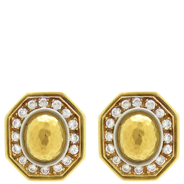 ショーメ CHAUMET イエローゴールド ダイヤモンド K24YG(中央部分のみ) K18YG イヤリング ダイヤ 24K×18K Au999 Au750 オクタゴン　　