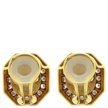 ショーメ CHAUMET イエローゴールド ダイヤモンド K24YG(中央部分のみ) K18YG イヤリング ダイヤ 24K×18K Au999 Au750 オクタゴン　　