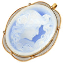 ノンブランド NON BRAND カメオ イエローゴールドXプラチナシルバー K18YG Pt900 ダイヤモンド ブローチ 彫刻 ペンダントトップ