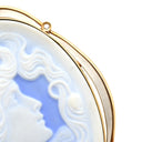 ノンブランド NON BRAND カメオ イエローゴールドXプラチナシルバー K18YG Pt900 ダイヤモンド ブローチ 彫刻 ペンダントトップ