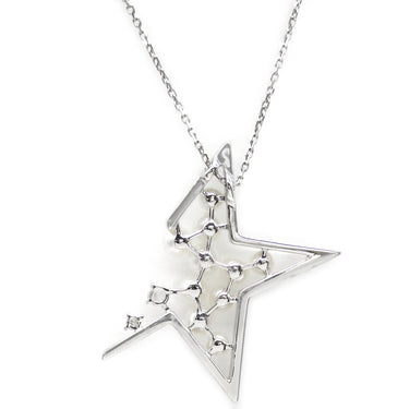 TASAKI TASAKI アブストラクト スター ルーチェ パールホワイト×ホワイトゴールド K18WG パール ダイヤモンド ネックレス 新品同様 750 WG ホワイトゴールド 星 パール ダイヤモンド