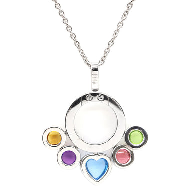 ブルガリ BVLGARI アレグラ マルチストーン ホワイトゴールドXマルチカラー K18WG ピンクトルマリン アメシスト シトリン ブルートパーズ ペリドット ネックレス ペンダント 18K 750WG ハート