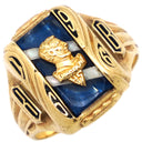 ハーフジョーンズ HARFF JONES カレッジリング イエローゴールド K10YG リング 指輪 青 紺 ビンテージ 20号