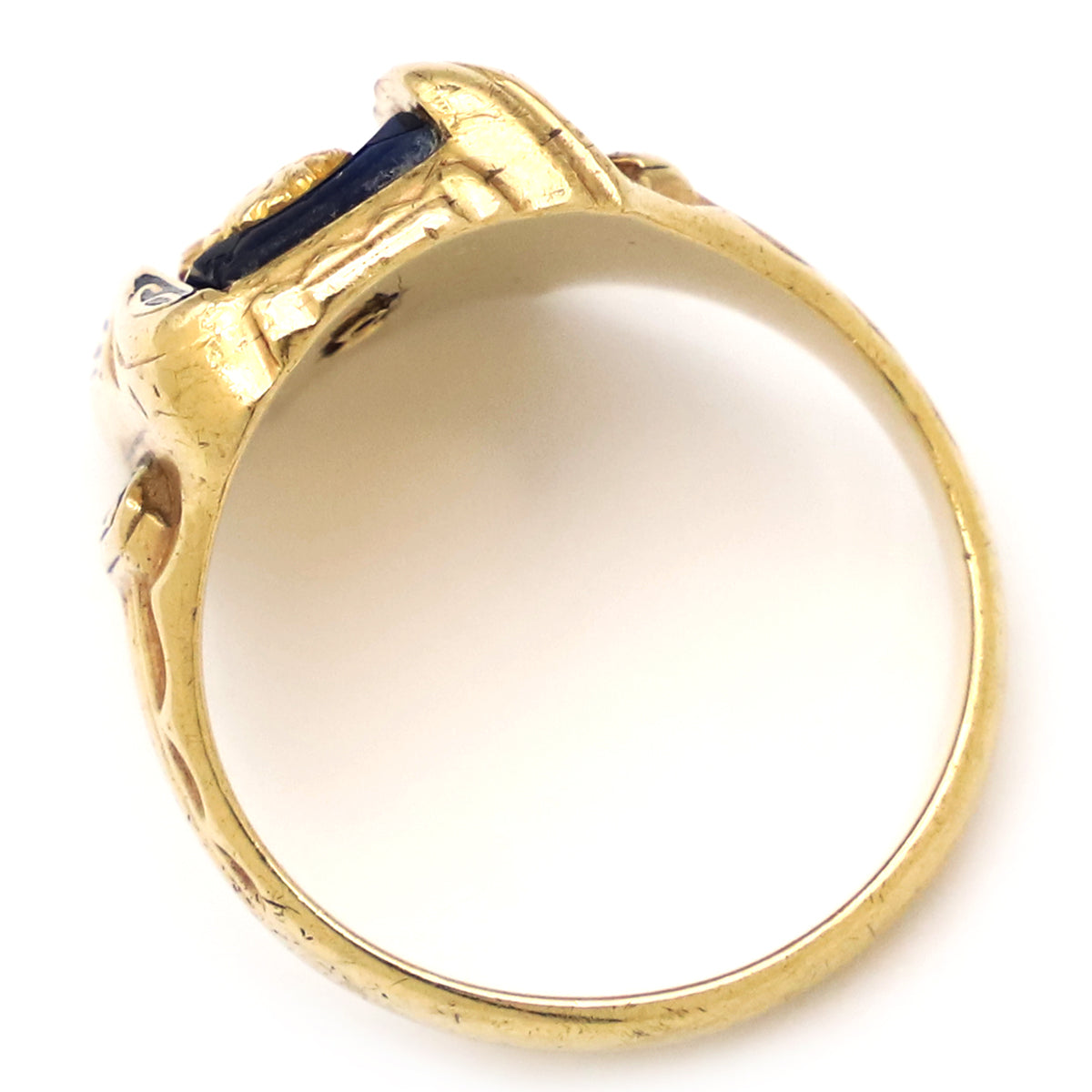 アンティーク ビンテージ カフス 15カラット イエローゴールド ハーフジョーンズ HARFF JONES カレッジリング イエローゴールド