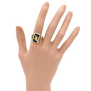 ハーフジョーンズ HARFF JONES カレッジリング イエローゴールド K10YG リング 指輪 青 紺 ビンテージ 20号