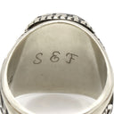 ジャスティンズ JOSTENS カレッジリング ホワイトゴールド K10WG リング 指輪 緑 ビンテージ 18号